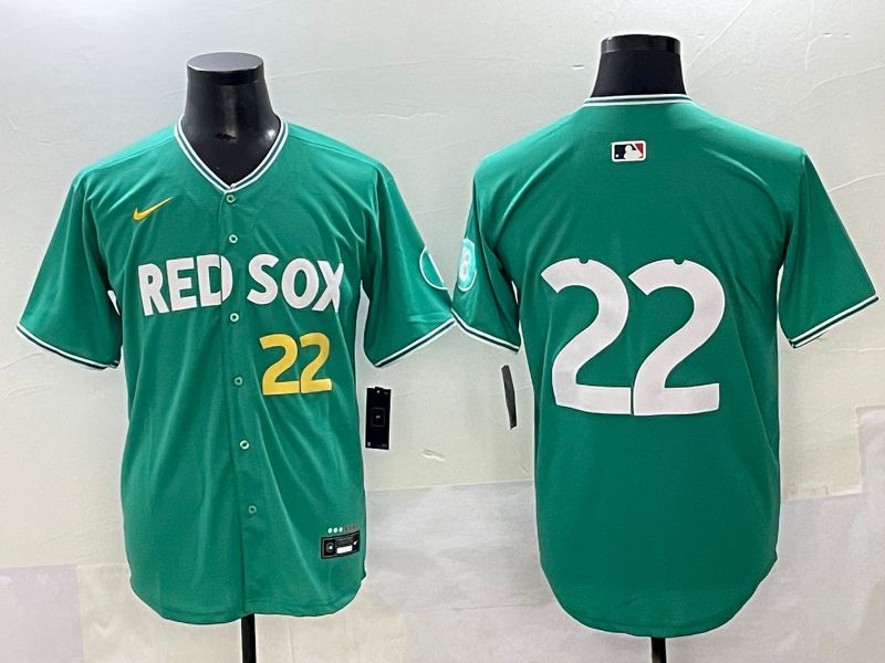 Men 2025 Boston Red Sox #22 No Name Green Joint Name Nike MLB Jersey style 6